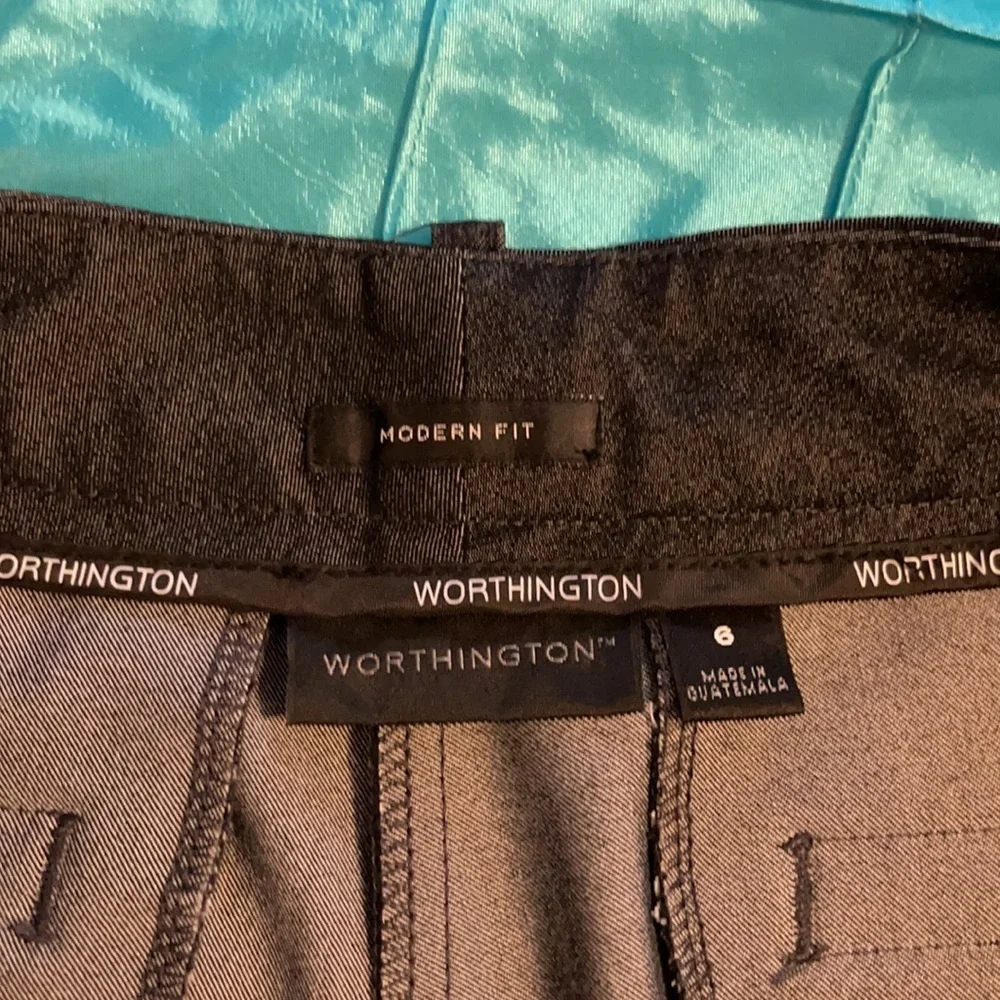Worthington Dark Grey Wide-Leg Dress Pants - size 6 - Picture 4 of 6